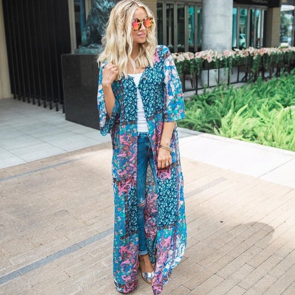 Hayden Jackets & Blazers - Patchwork print kimono